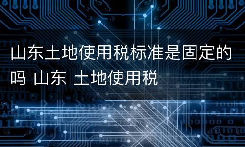 山东土地使用税标准是固定的吗 山东 土地使用税