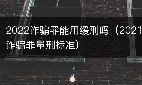 2022诈骗罪能用缓刑吗（2021诈骗罪量刑标准）