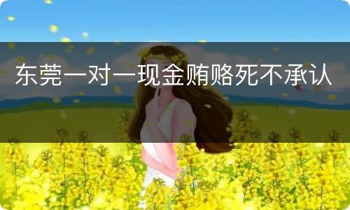 东莞一对一现金贿赂死不承认
