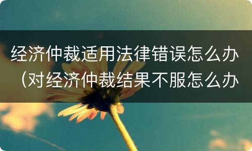 经济仲裁适用法律错误怎么办（对经济仲裁结果不服怎么办?）