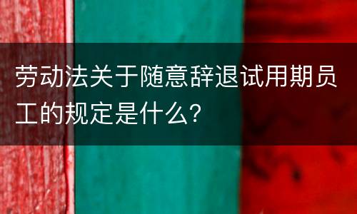 劳动法关于随意辞退试用期员工的规定是什么？