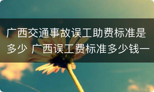 广西交通事故误工助费标准是多少 广西误工费标准多少钱一天