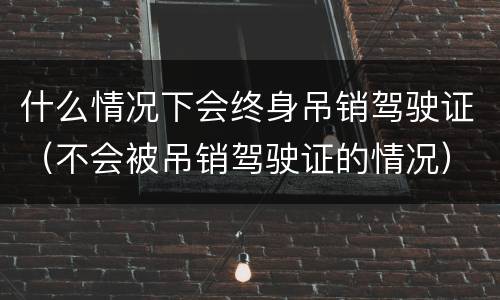 什么情况下会终身吊销驾驶证（不会被吊销驾驶证的情况）