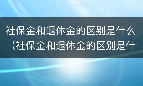 社保金和退休金的区别是什么（社保金和退休金的区别是什么呢）