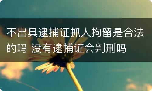 不出具逮捕证抓人拘留是合法的吗 没有逮捕证会判刑吗