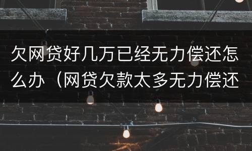 欠网贷好几万已经无力偿还怎么办（网贷欠款太多无力偿还怎么办）