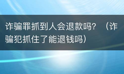 诈骗罪抓到人会退款吗？（诈骗犯抓住了能退钱吗）