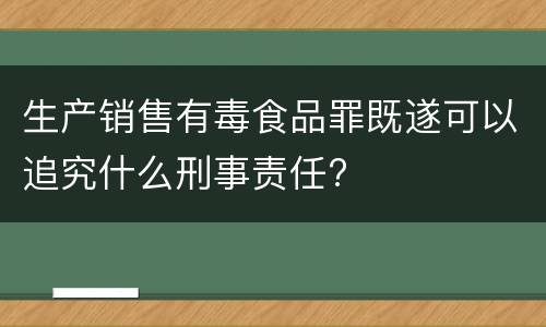 生产销售有毒食品罪既遂可以追究什么刑事责任?