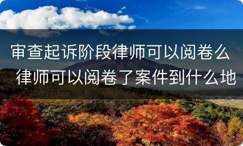 审查起诉阶段律师可以阅卷么 律师可以阅卷了案件到什么地步了