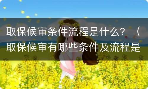 取保候审条件流程是什么？（取保候审有哪些条件及流程是什么）