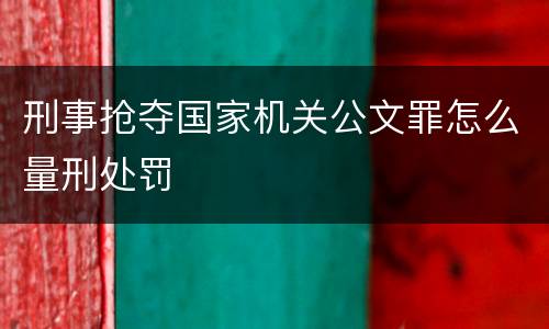 刑事抢夺国家机关公文罪怎么量刑处罚