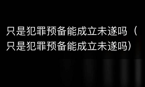 只是犯罪预备能成立未遂吗（只是犯罪预备能成立未遂吗）