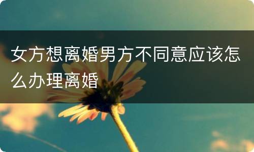 女方想离婚男方不同意应该怎么办理离婚