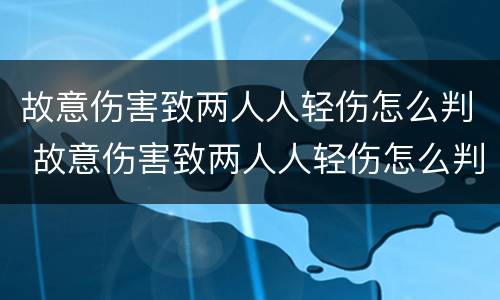 故意伤害致两人人轻伤怎么判 故意伤害致两人人轻伤怎么判刑