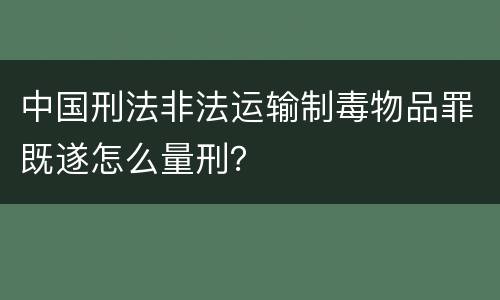 中国刑法非法运输制毒物品罪既遂怎么量刑？