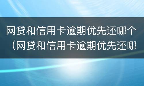 网贷和信用卡逾期优先还哪个（网贷和信用卡逾期优先还哪个平台）