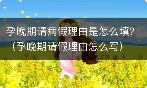 孕晚期请病假理由是怎么填？（孕晚期请假理由怎么写）