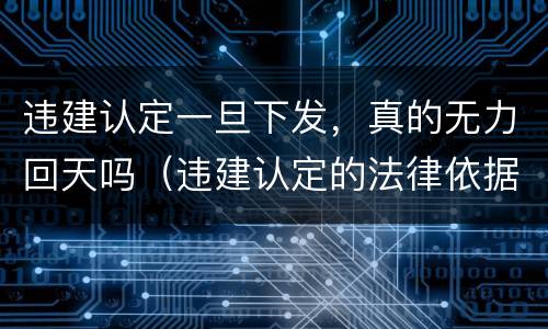 违建认定一旦下发，真的无力回天吗（违建认定的法律依据）