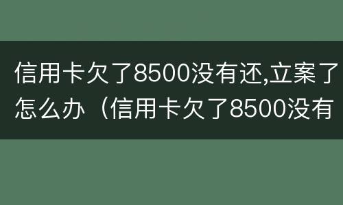 信用卡欠了8500没有还,立案了怎么办（信用卡欠了8500没有还,立案了怎么办呢）