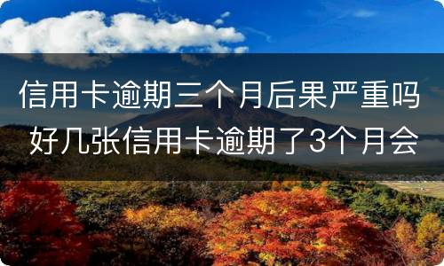 信用卡逾期三个月后果严重吗 好几张信用卡逾期了3个月会怎么样