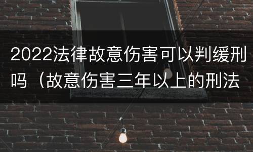 2022法律故意伤害可以判缓刑吗（故意伤害三年以上的刑法是否可以缓刑）