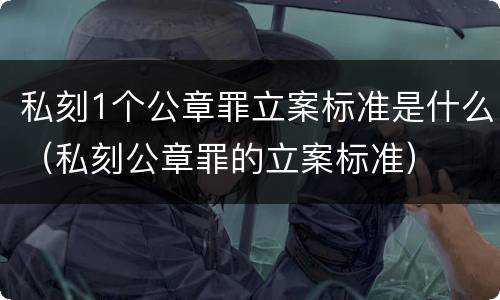 私刻1个公章罪立案标准是什么（私刻公章罪的立案标准）