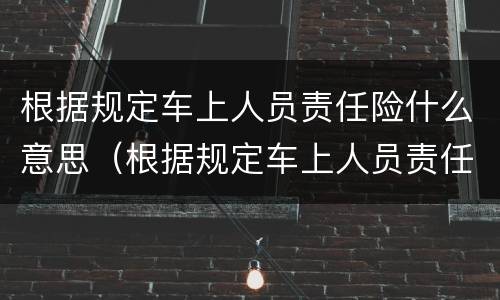 根据规定车上人员责任险什么意思（根据规定车上人员责任险什么意思呀）