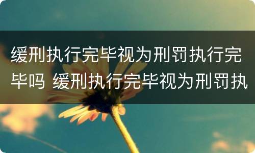 缓刑执行完毕视为刑罚执行完毕吗 缓刑执行完毕视为刑罚执行完毕吗怎么办