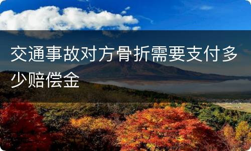 交通事故对方骨折需要支付多少赔偿金