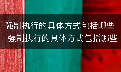 强制执行的具体方式包括哪些 强制执行的具体方式包括哪些方面