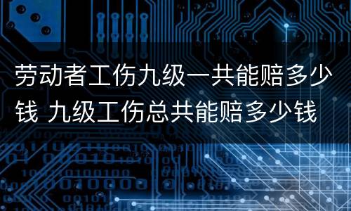 劳动者工伤九级一共能赔多少钱 九级工伤总共能赔多少钱