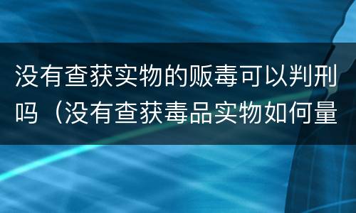 没有查获实物的贩毒可以判刑吗（没有查获毒品实物如何量刑）