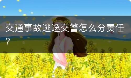 交通事故逃逸交警怎么分责任?