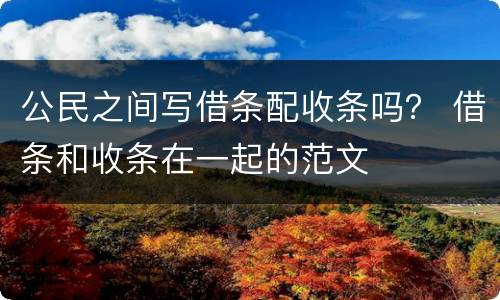 公民之间写借条配收条吗？ 借条和收条在一起的范文