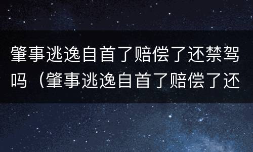 肇事逃逸自首了赔偿了还禁驾吗（肇事逃逸自首了赔偿了还禁驾吗怎么处理）