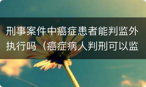 刑事案件中癌症患者能判监外执行吗（癌症病人判刑可以监外执行吗）