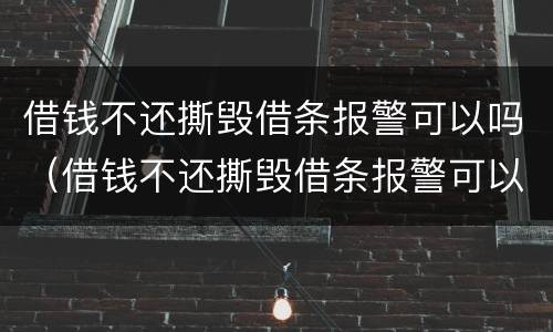 借钱不还撕毁借条报警可以吗（借钱不还撕毁借条报警可以吗怎么处理）