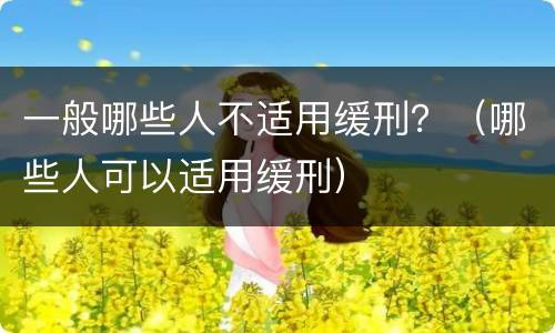 一般哪些人不适用缓刑？（哪些人可以适用缓刑）