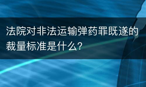 法院对非法运输弹药罪既遂的裁量标准是什么？