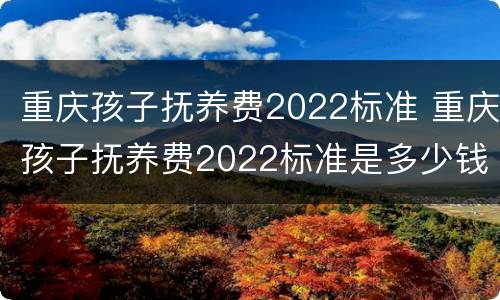 重庆孩子抚养费2022标准 重庆孩子抚养费2022标准是多少钱