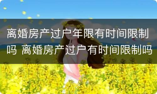 离婚房产过户年限有时间限制吗 离婚房产过户有时间限制吗?