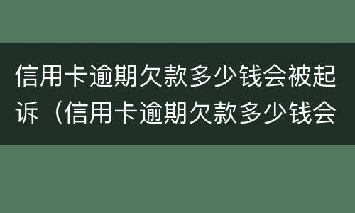 信用卡逾期欠款多少钱会被起诉（信用卡逾期欠款多少钱会被起诉呢）