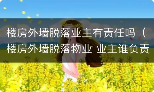 楼房外墙脱落业主有责任吗（楼房外墙脱落物业 业主谁负责）