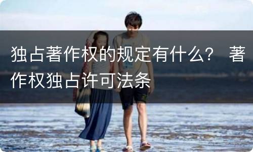 独占著作权的规定有什么？ 著作权独占许可法条