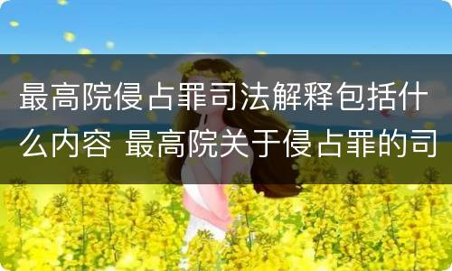 最高院侵占罪司法解释包括什么内容 最高院关于侵占罪的司法解释