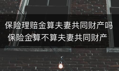 保险理赔金算夫妻共同财产吗 保险金算不算夫妻共同财产
