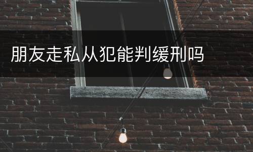 朋友走私从犯能判缓刑吗