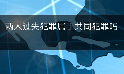 两人过失犯罪属于共同犯罪吗