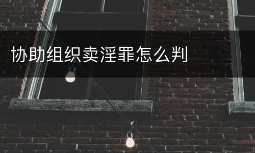 协助组织卖淫罪怎么判