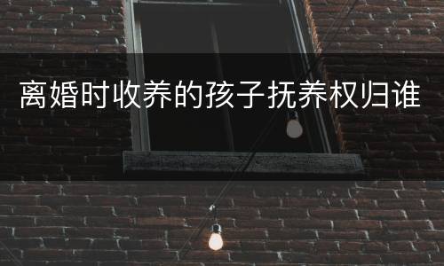 离婚时收养的孩子抚养权归谁
